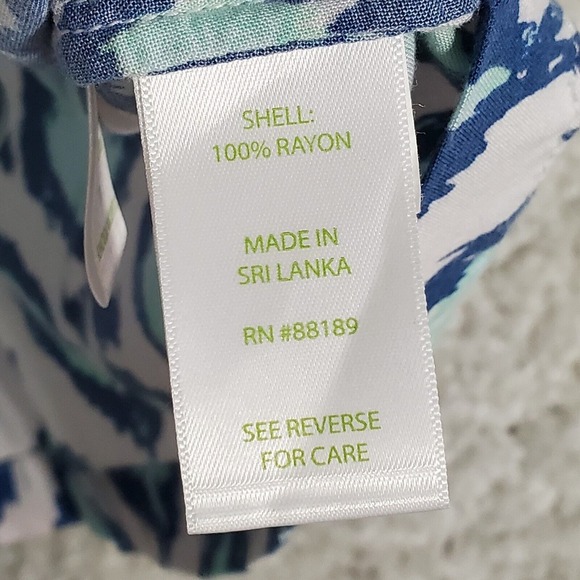 Lilly Pulitzer Sarasota‎ Tunic Top Women XS Blue Ikat Print Resort Beach Boho - Picture 6 of 12